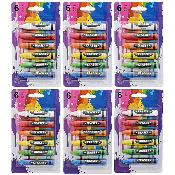 Crayon Erasers 36 Pack/  3 dozen Mix Colors Stationary for Kids Teachers School supply
